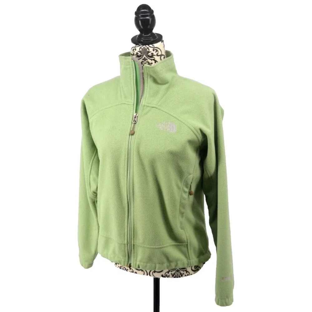 THE NORTH FACE Women's‎ Full Zip Windwall Soft Shell Jacket SIZE SMALL Green - Picture 2 of 7